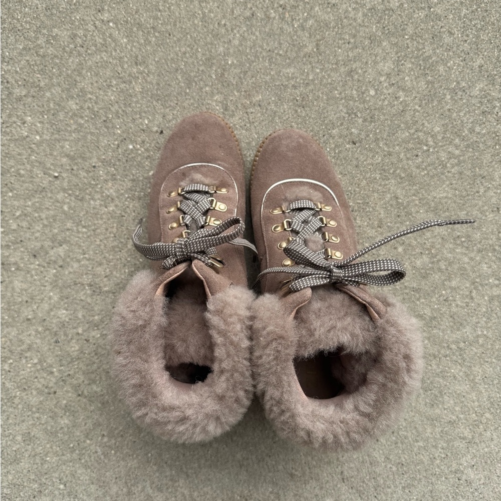 Cole Haan upstate heeled hiking boots with fur lining